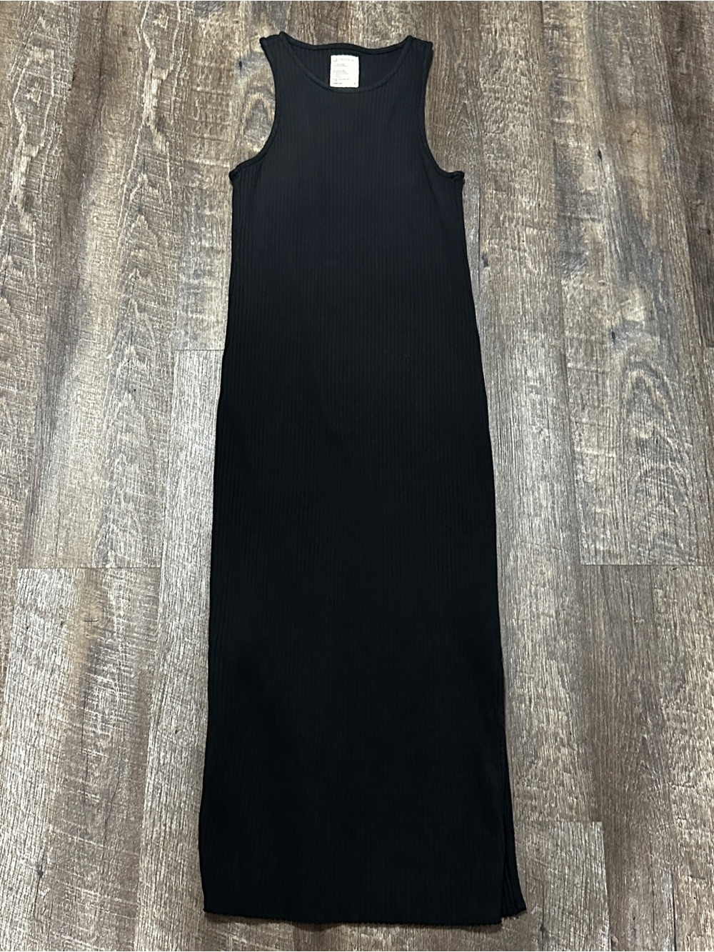 For Days Women’s Recycled Cotton Blend Black Ribbed Tank Dress Medium